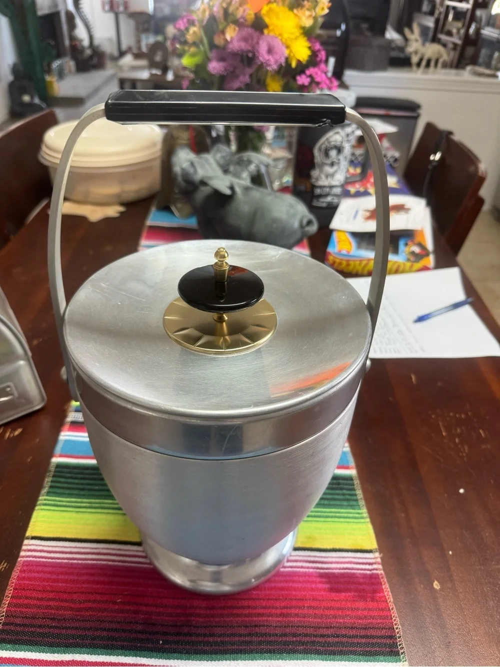1950s kromex ice bucket Mcm atomic age space age barware shag tiki
